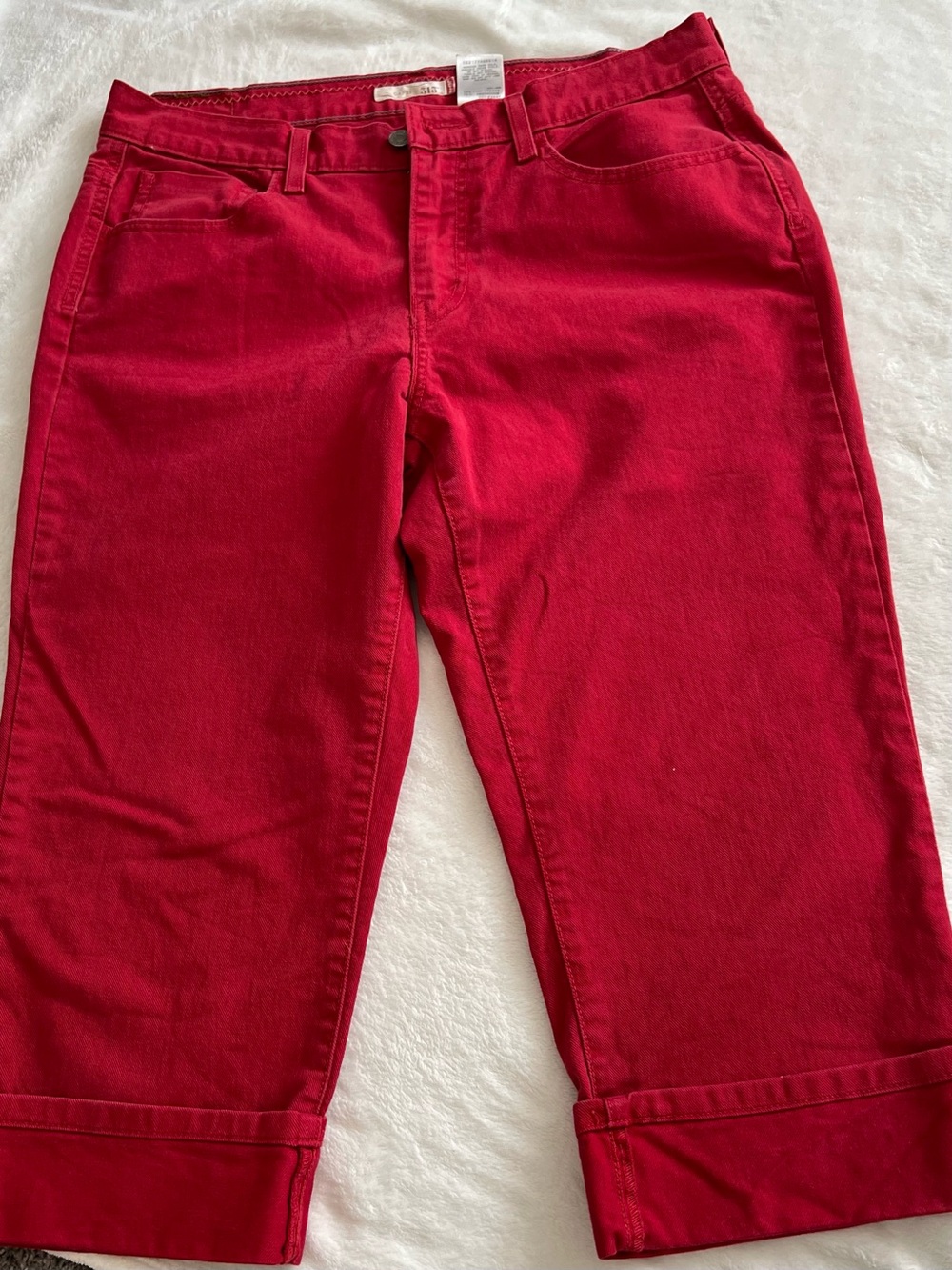 Levi's Bright Red Cropped Capri Jeans